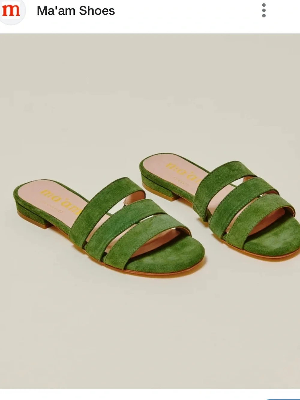 Ma’am Green Suede CJ Sandals Women’s Size 7.5